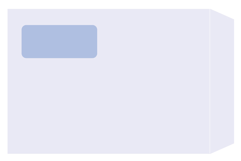 PCA PA1372G 窓付封筒(3面単票用) 1000枚