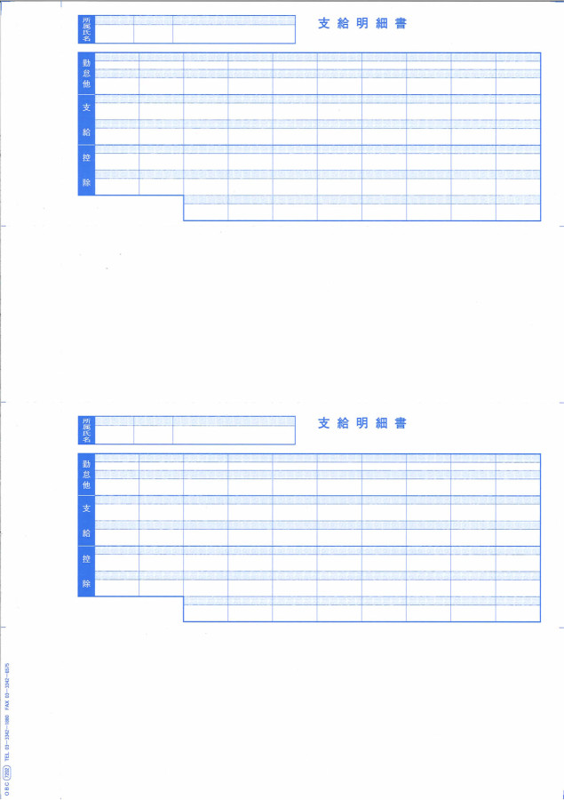 OBC 7202 単票封筒用支給明細書 給与奉行クラウド専用