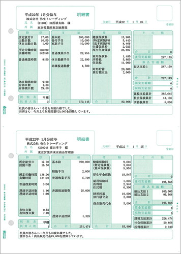 弥生 336001G 給与明細書(グリーン) 500枚