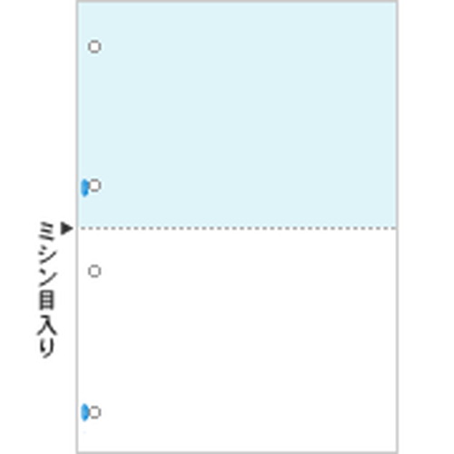 BP2090 マルチプリンタ帳票 B5 ブルー 2面 4穴