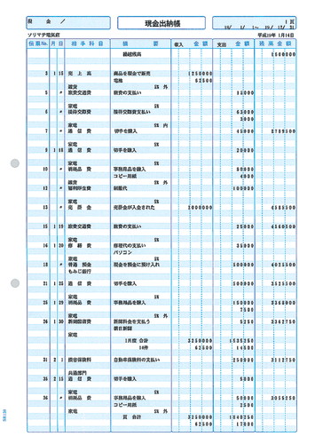 ソリマチ SR1301 出納帳 500枚