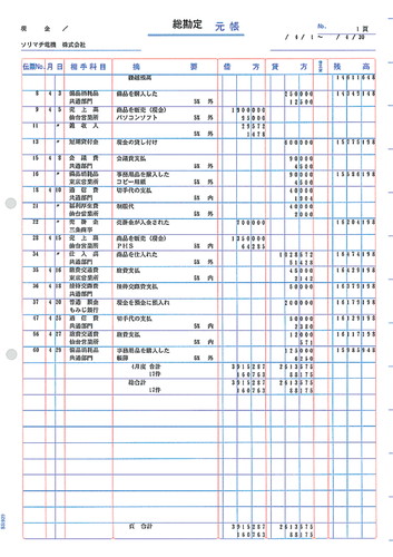 ソリマチ SR9291 元帳(2穴) 500枚